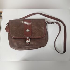 Paolo Piccolo Brown Genuine Leather Satchel Bag!